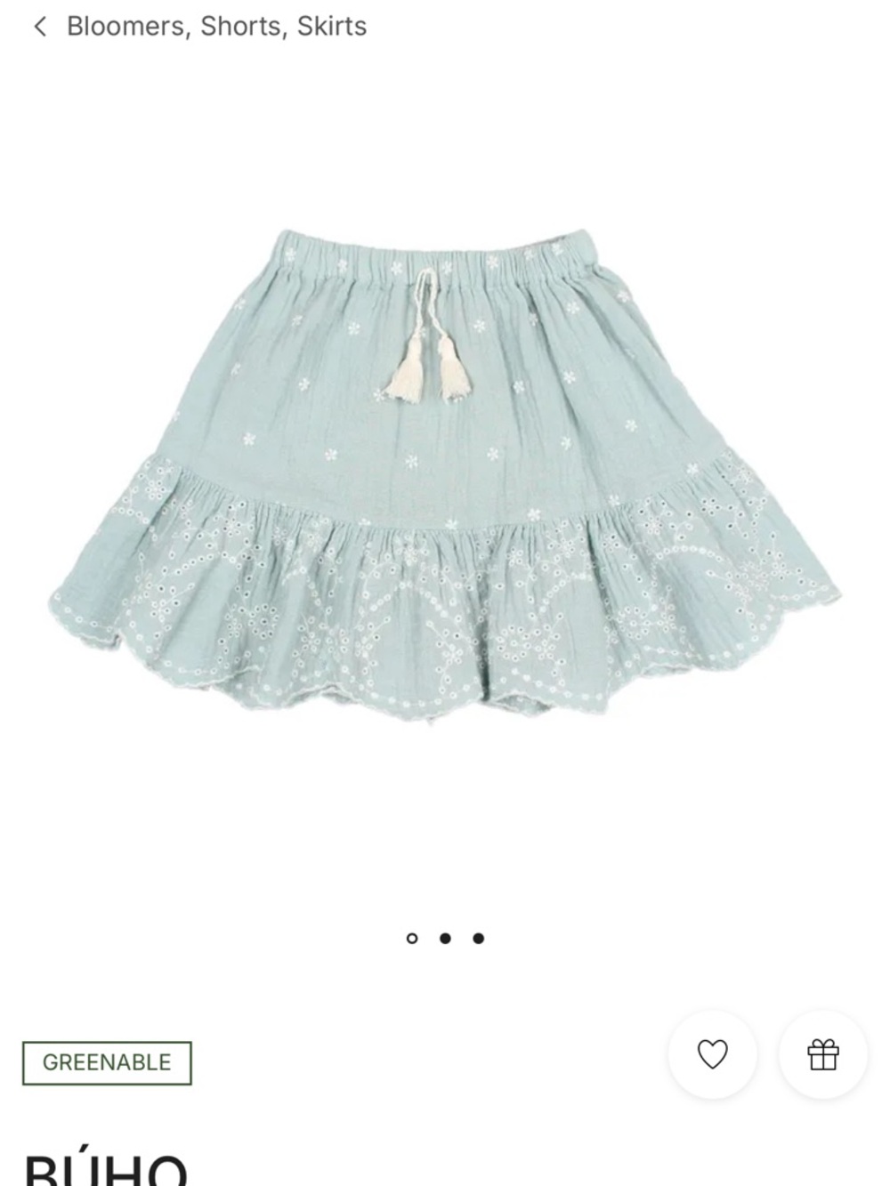 Búho Sage Eyelet Ruffle Skirt